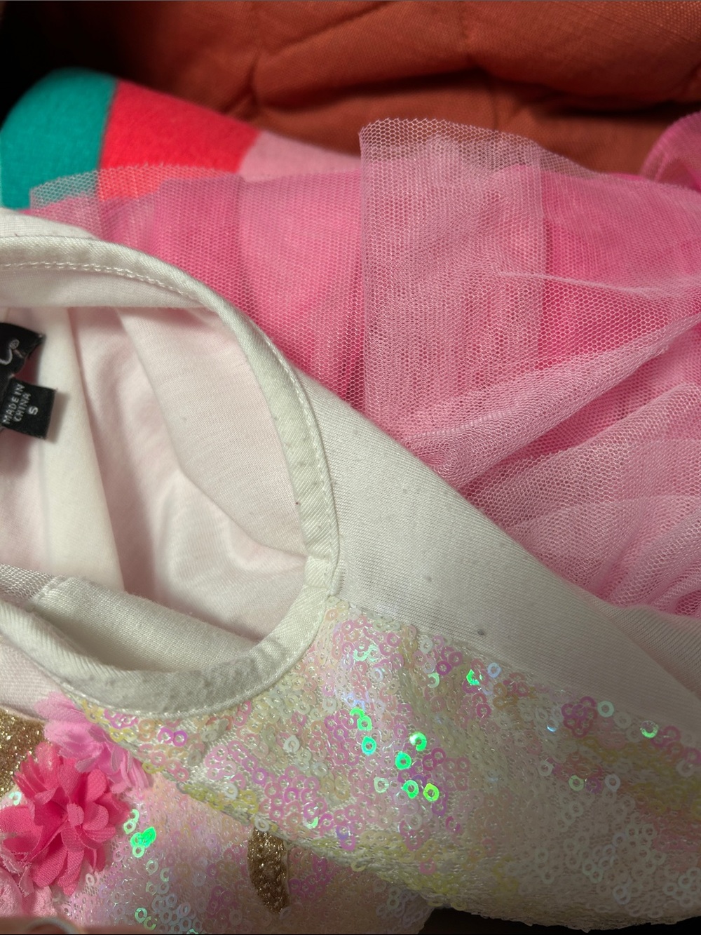 lilt Pink and White Unicorn Sequin Tulle Dress - Picture 7 of 9